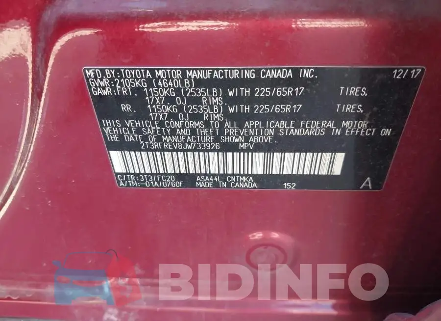2T3RFREV8JW733926 Photo# 9