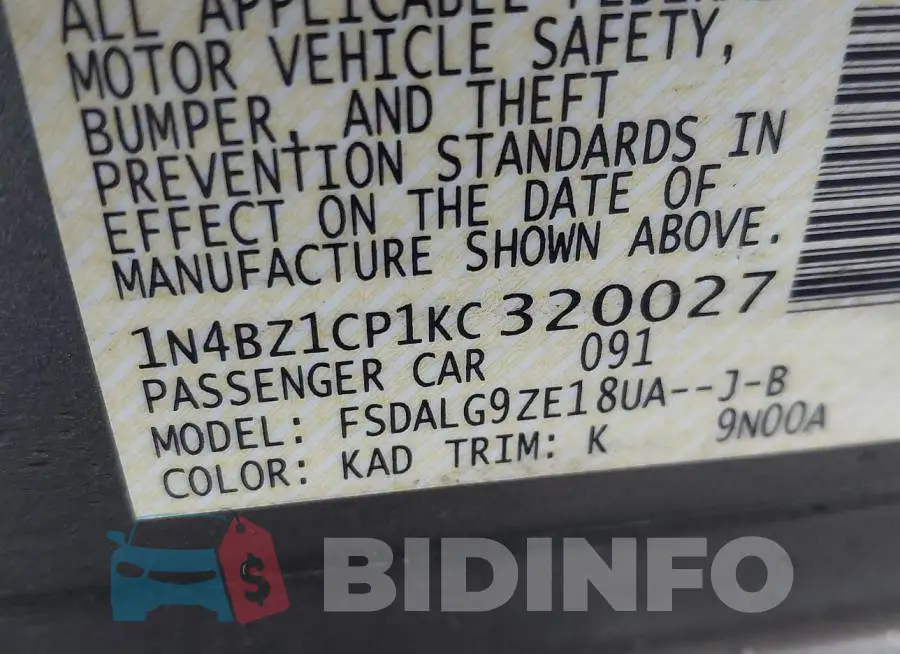 1N4BZ1CP1KC320027 Photo# 9