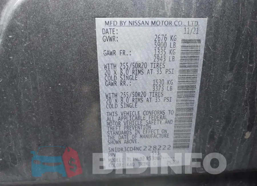 5N1DR3CD4NC228222 Photo# 9