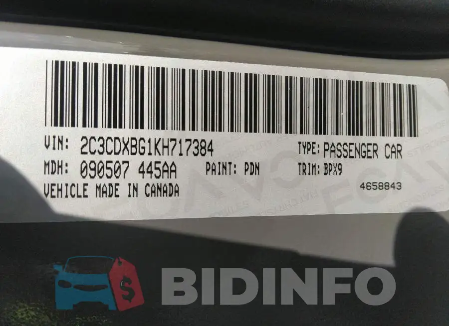 2C3CDXBG1KH717384 Photo# 9