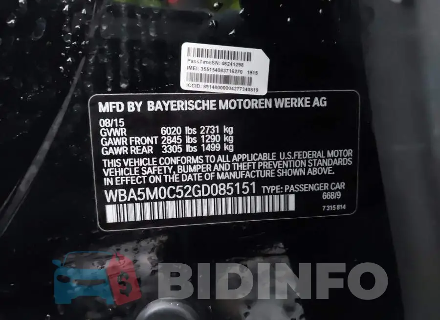 WBA5M0C52GD085151 Photo# 9
