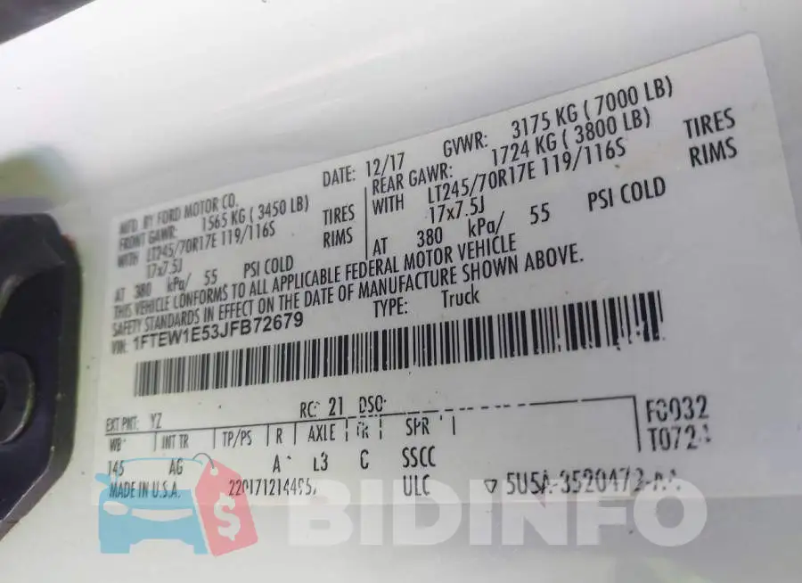 1FTEW1E53JFB72679 Photo# 9