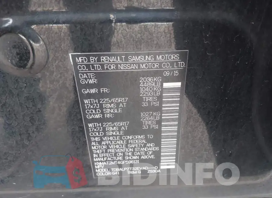 KNMAT2MT4GP596131 Photo# 9