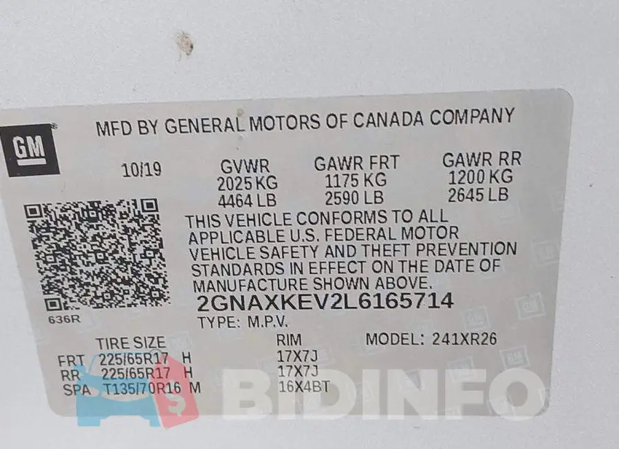 2GNAXKEV2L6165714 Photo# 9