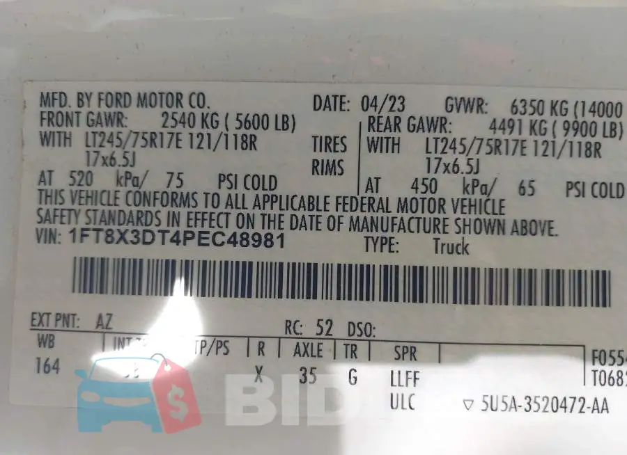 1FT8X3DT4PEC48981 Photo# 8