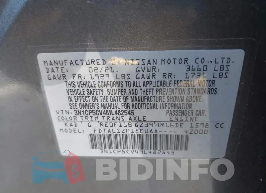 3N1CP5CV4ML482545 Photo# 9