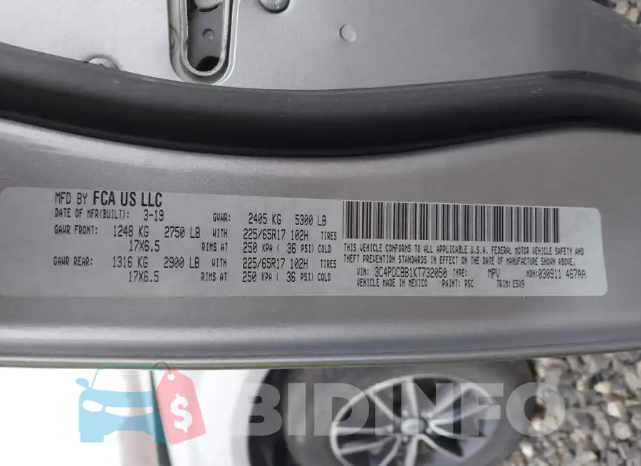 3C4PDCBB1KT732050 Photo# 9