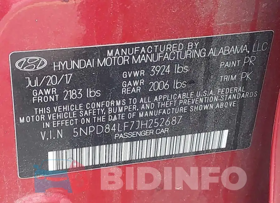 5NPD84LF7JH252687 Photo# 9