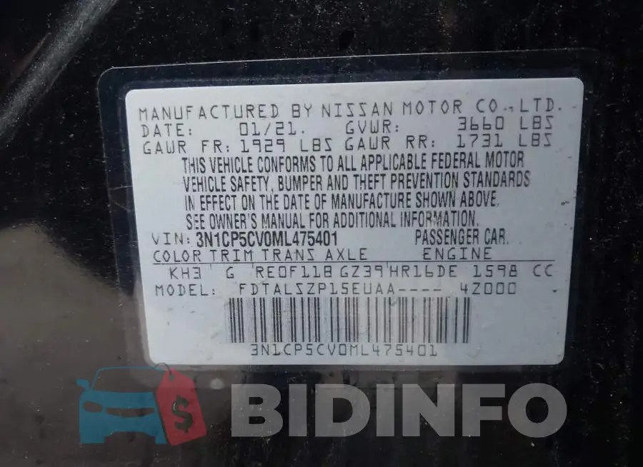 3N1CP5CV0ML475401 Photo# 9
