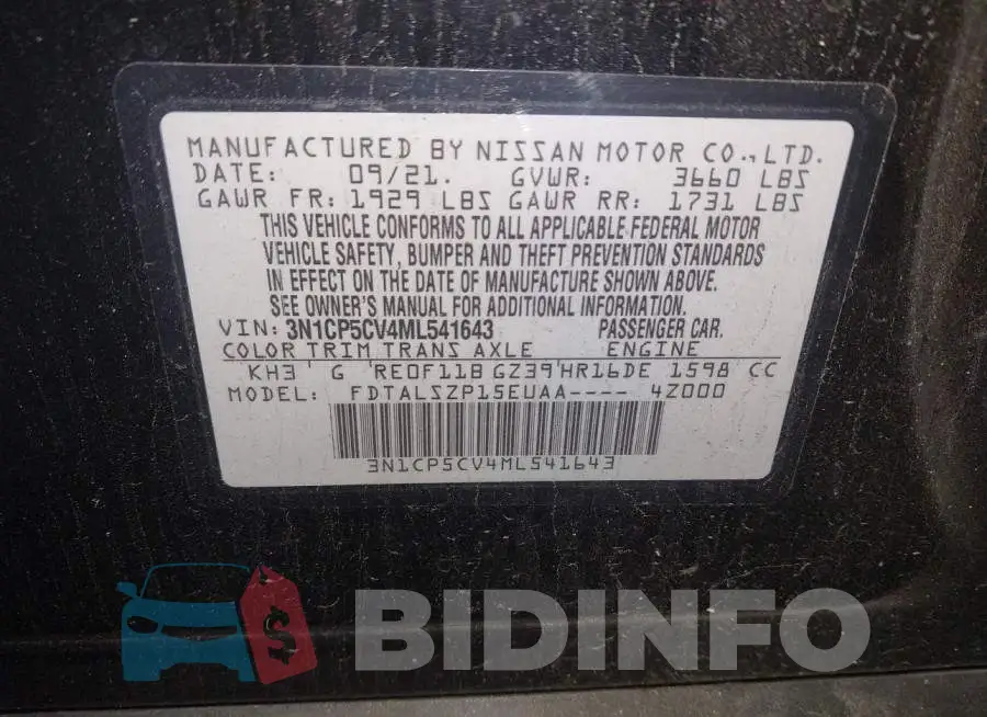 3N1CP5CV4ML541643 Photo# 9