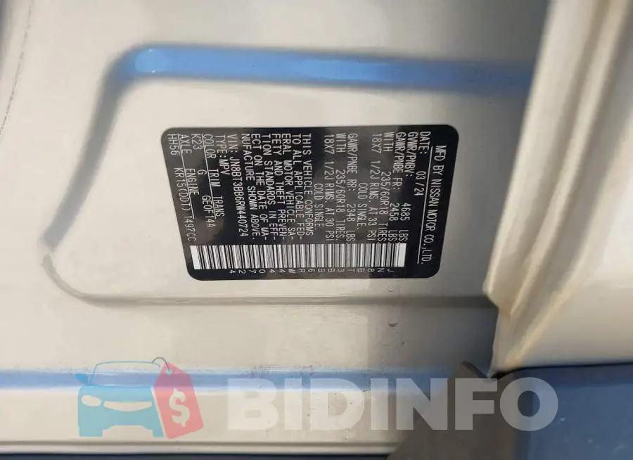 JN8BT3BB6RW440724 Photo# 9