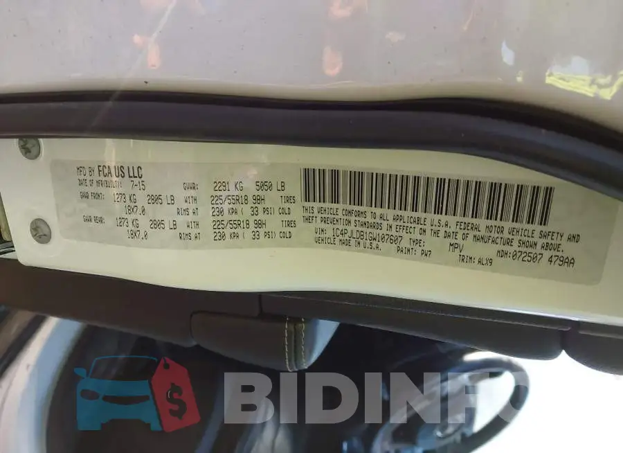1C4PJLDB1GW107607 Photo# 9