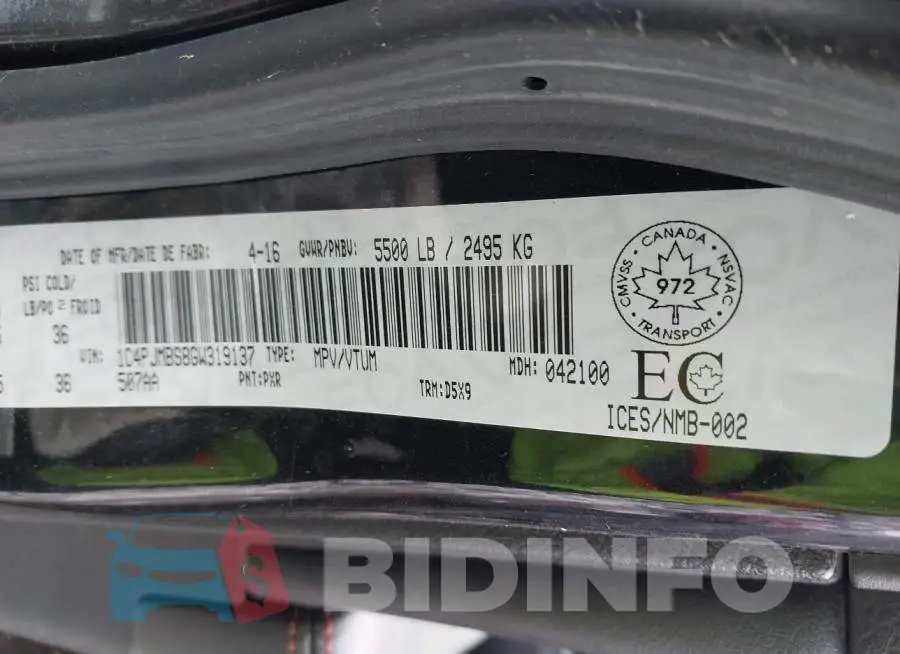 1C4PJMBS8GW319137 Photo# 9