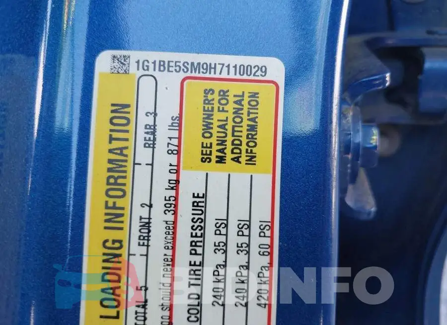 1G1BE5SM9H7110029 Photo# 9