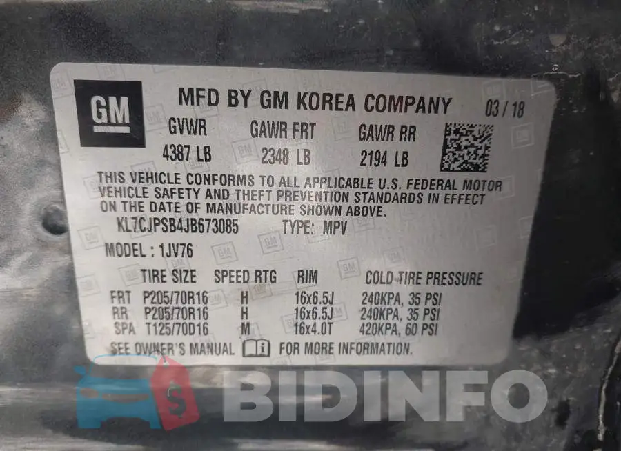 KL7CJPSB4JB673085 Photo# 9