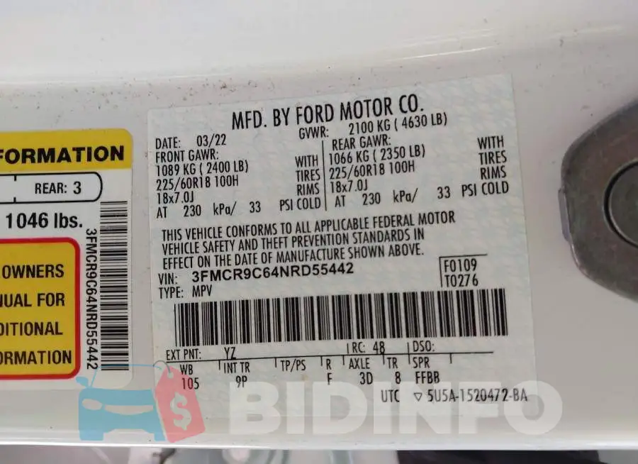 3FMCR9C64NRD55442 Photo# 9