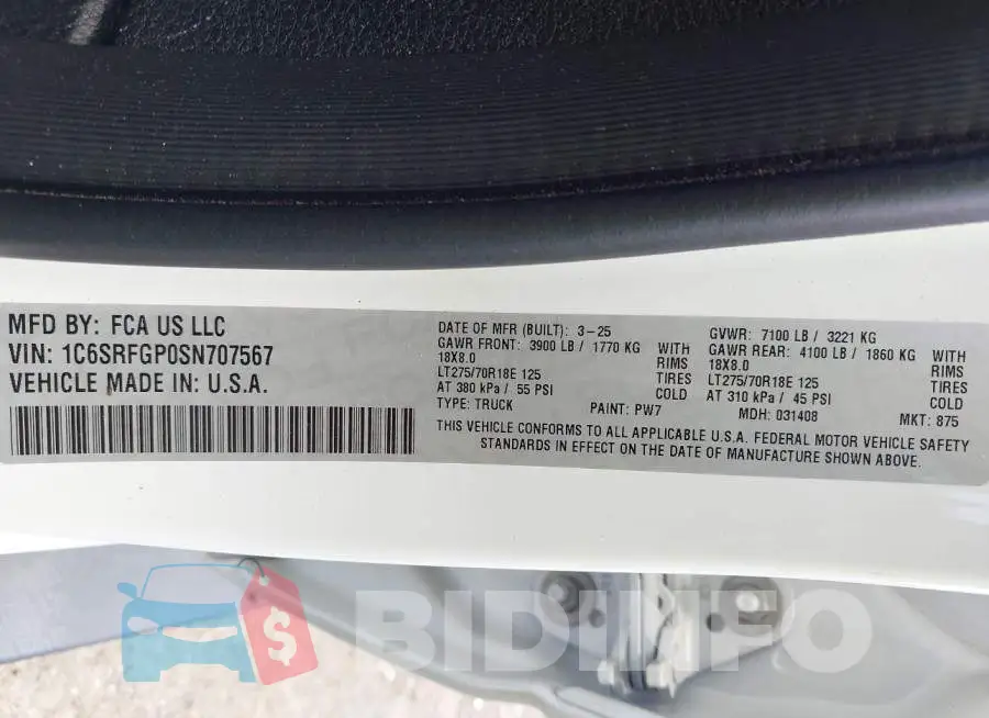 1C6SRFGP0SN707567 Photo# 9