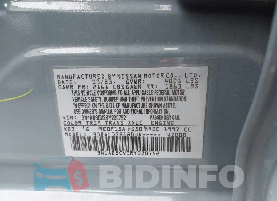 3N1AB8CV2RY220752 Photo# 9