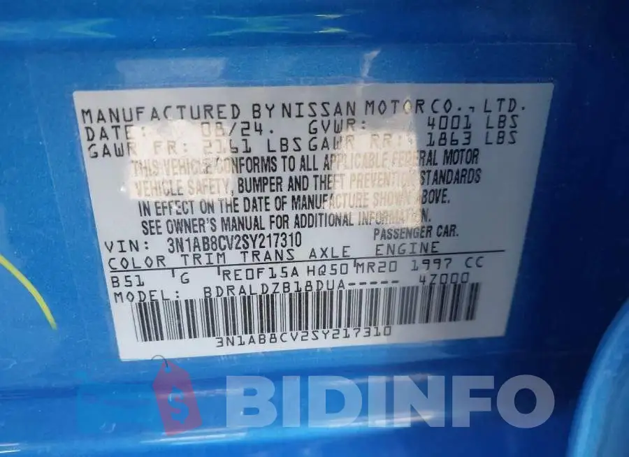 3N1AB8CV2SY217310 Photo# 9