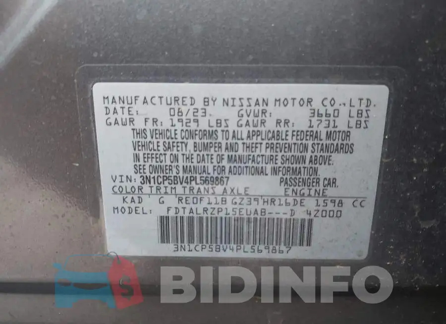 3N1CP5BV4PL569867 Photo# 9