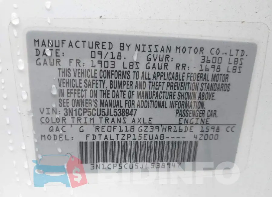 3N1CP5CU5JL538947 Photo# 9