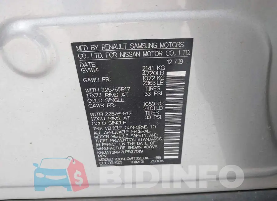 KNMAT2MV7LP537019 Photo# 9