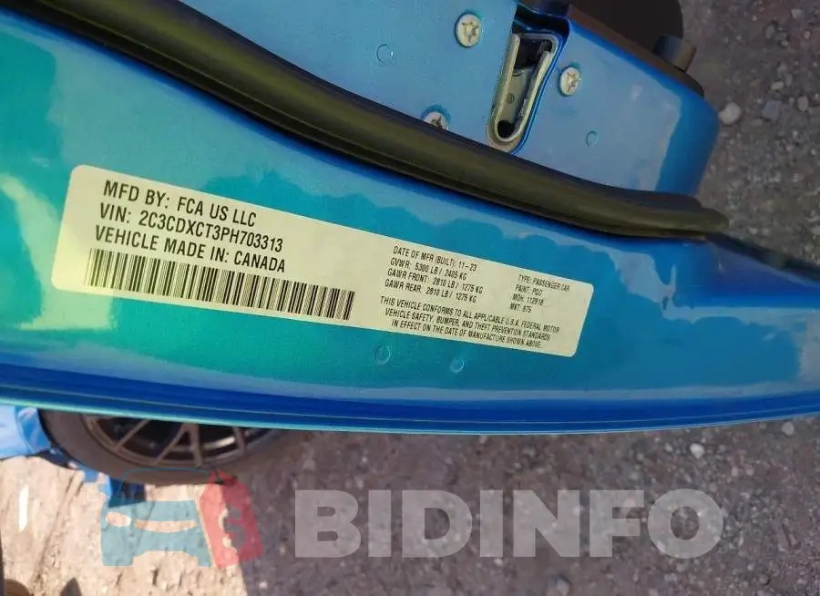 2C3CDXCT3PH703313 Photo# 9