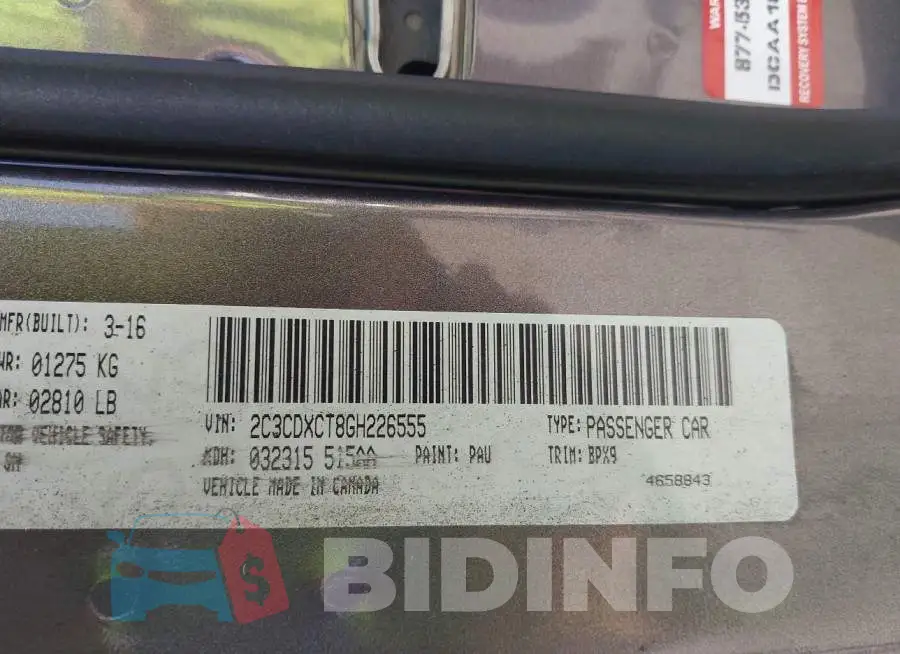 2C3CDXCT8GH226555 Photo# 9