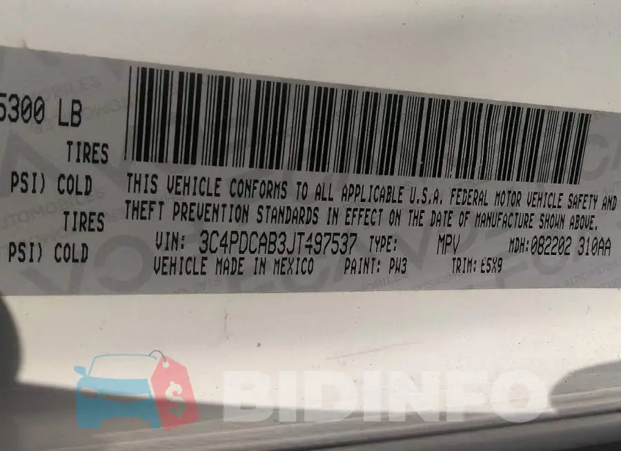 3C4PDCAB3JT497537 Photo# 9