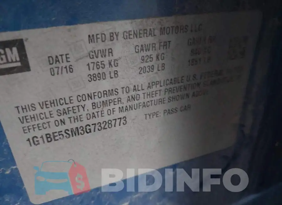 1G1BE5SM3G7328773 Photo# 9