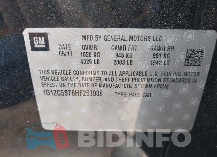 1G1ZC5ST6HF267938 Photo# 9