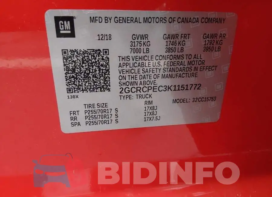 2GCRCPEC3K1151772 Photo# 9