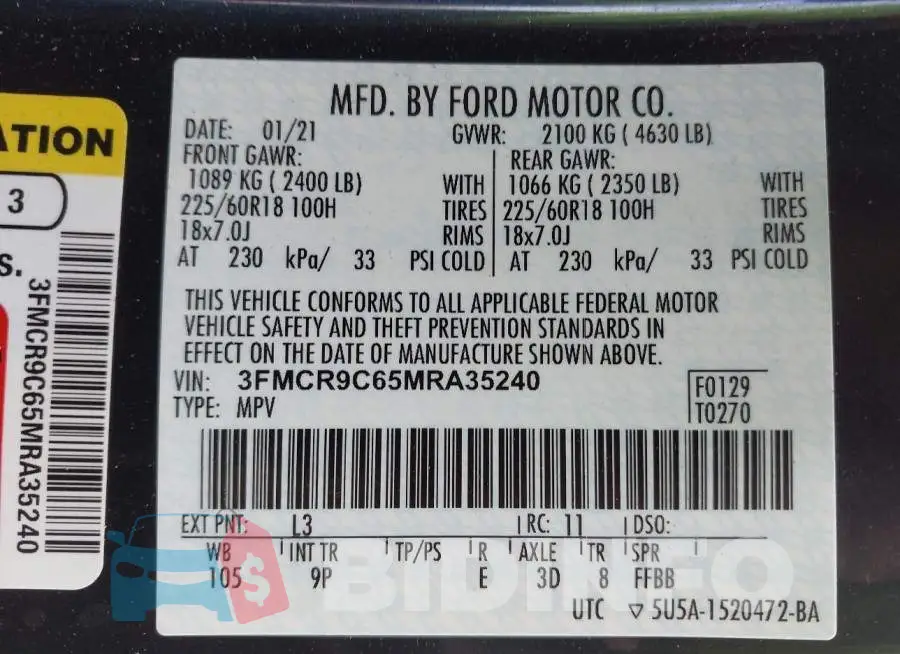 3FMCR9C65MRA35240 Photo# 9