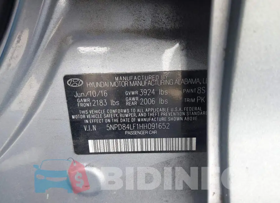 5NPD84LF1HH091652 Photo# 9