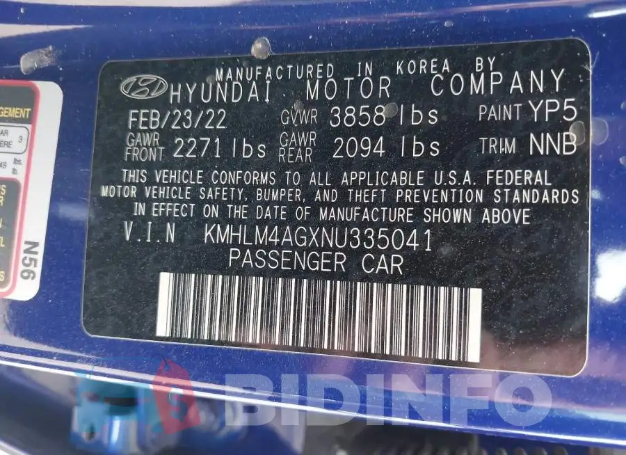 KMHLM4AGXNU335041 Photo# 9