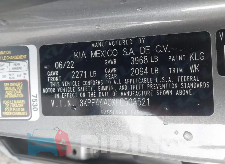 3KPF44ACXPE503521 Photo# 9