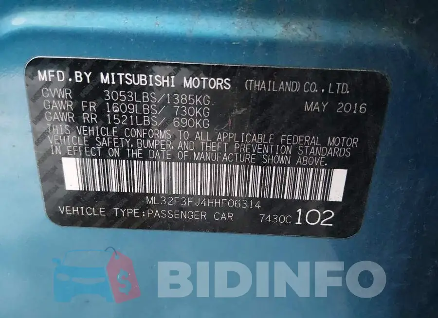 ML32F3FJ4HHF06314 Photo# 9