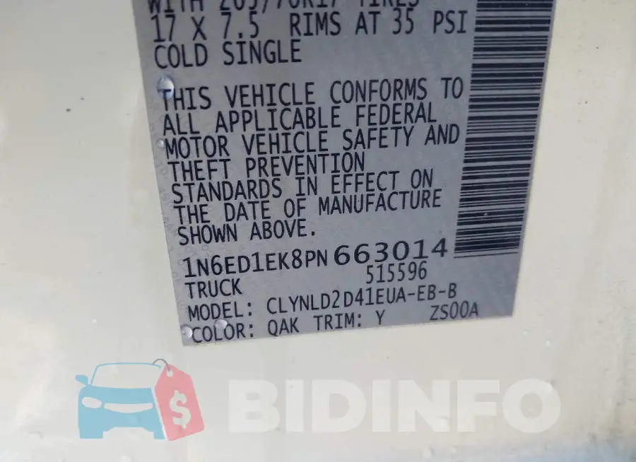 1N6ED1EK8PN663014 Photo# 9