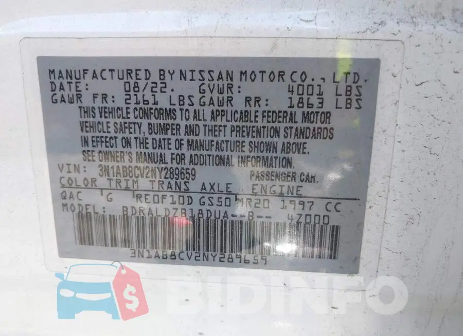 3N1AB8CV2NY289659 Photo# 9