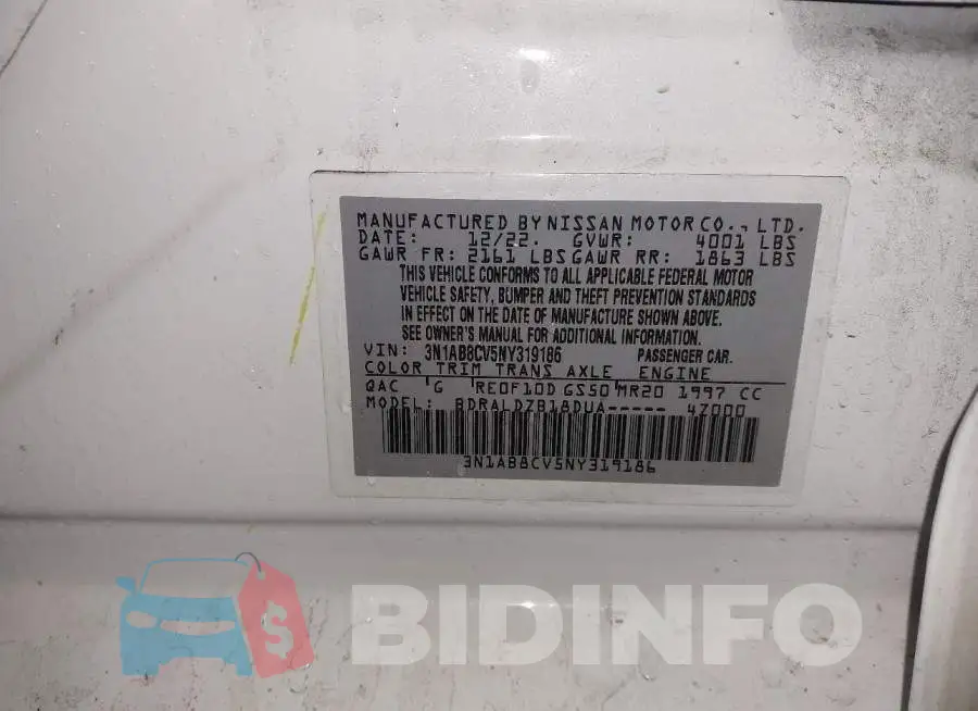 3N1AB8CV5NY319186 Photo# 9