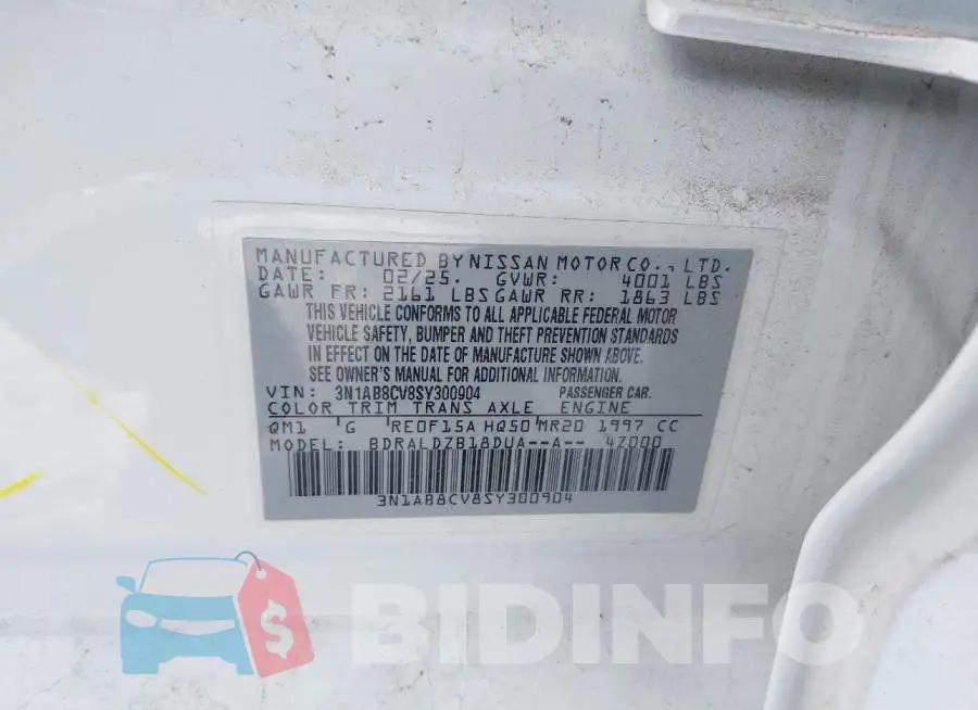 3N1AB8CV8SY300904 Photo# 9