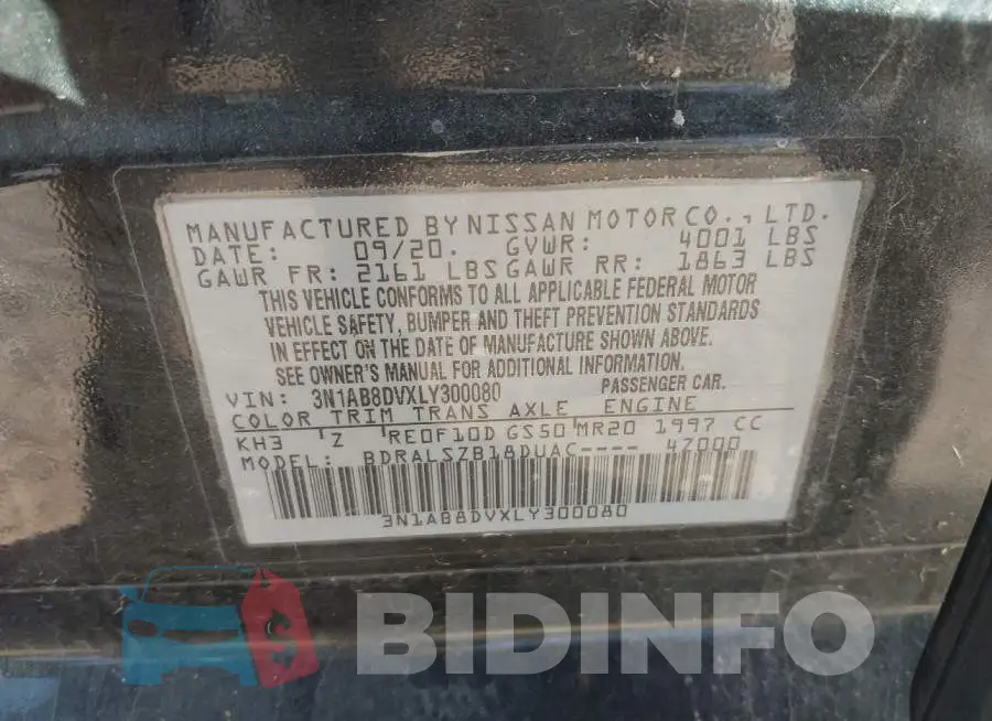 3N1AB8DVXLY300080 Photo# 9