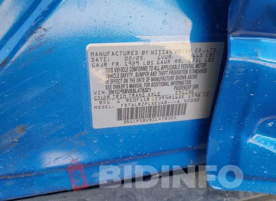 3N1CP5BV8SL478321 Photo# 9