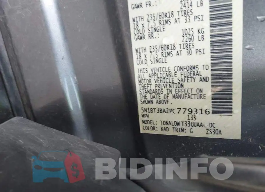 5N1BT3BA2PC779316 Photo# 9