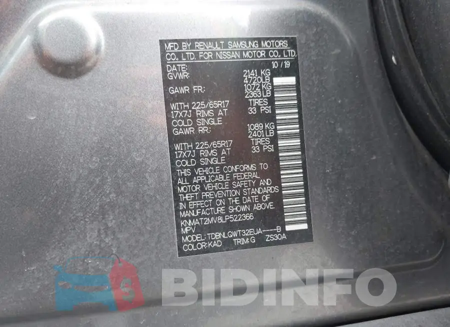 KNMAT2MV8LP522366 Photo# 9