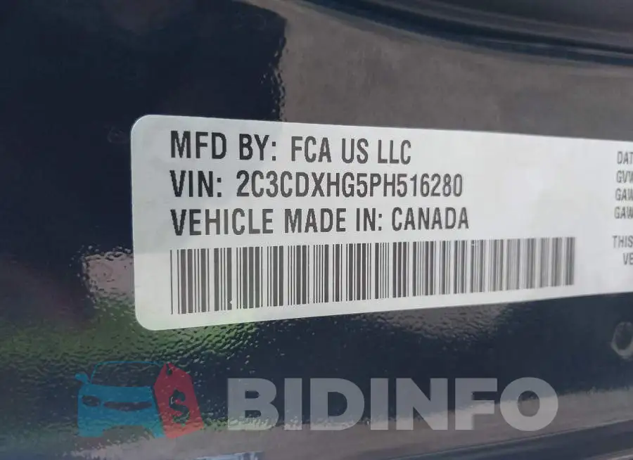 2C3CDXHG5PH516280 Photo# 9