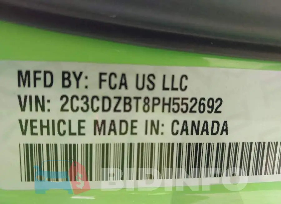 2C3CDZBT8PH552692 Photo# 9