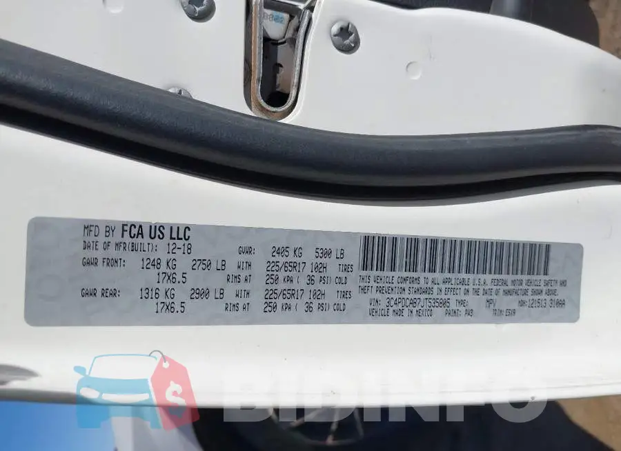 3C4PDCAB7JT535805 Photo# 9