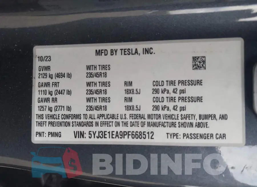 5YJ3E1EA9PF668512 Photo# 9