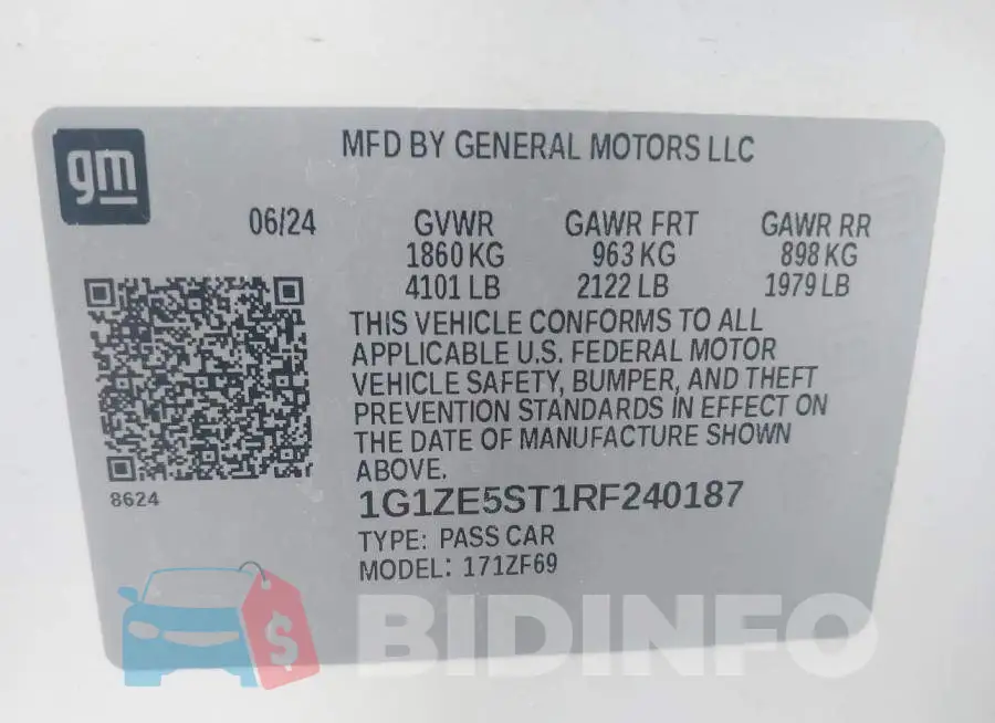 1G1ZE5ST1RF240187 Photo# 9